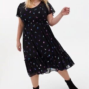 Torrid Cocktail Chiffon Flutter Sleeve Dress